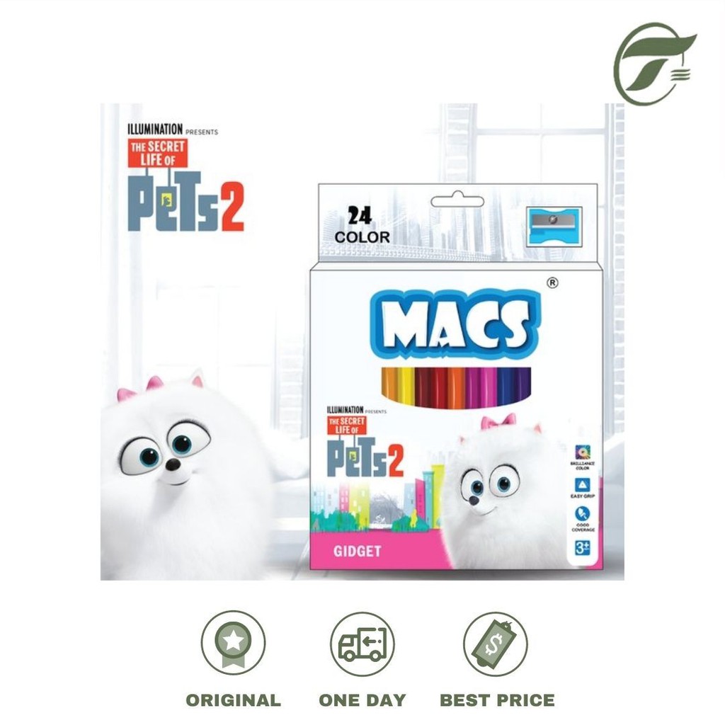

PENSIL WARNA 24 COLOR THE SECRET LIFE OF PETS 2 MACS + SHARPENER
