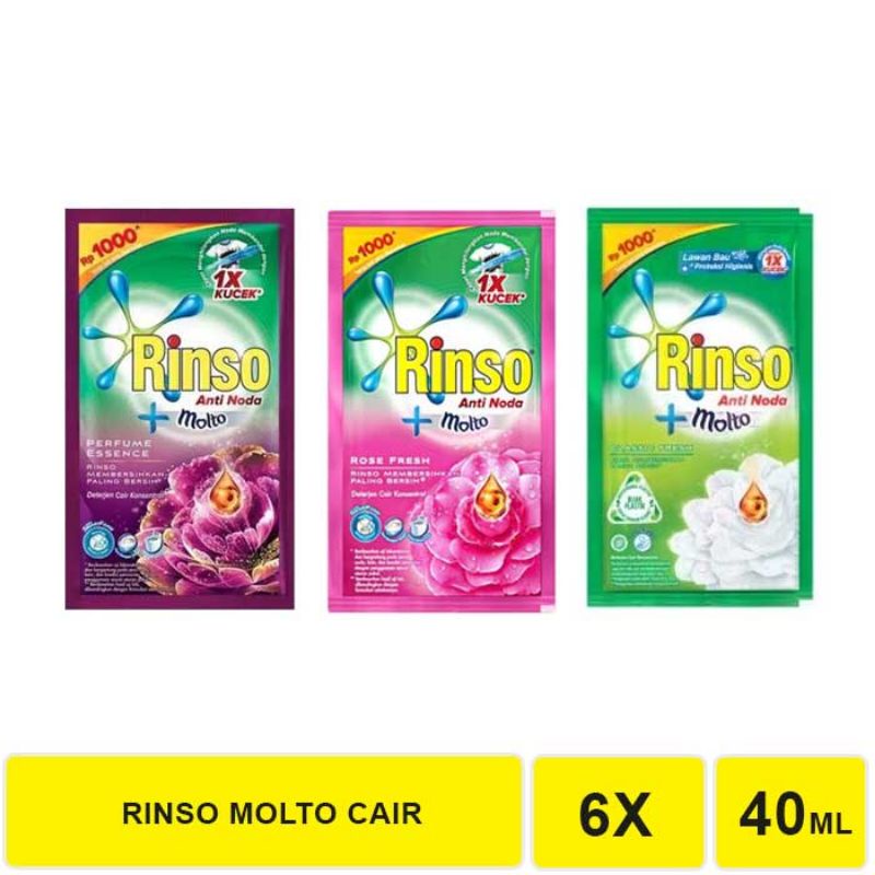 RINSO MOLTO CAIR SACHET 6 X 40 ML PINK