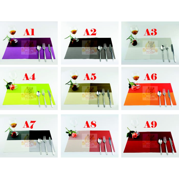 Alas piring / Alas makan / Table Mat PVC Anti Slip Modern isi 4pc