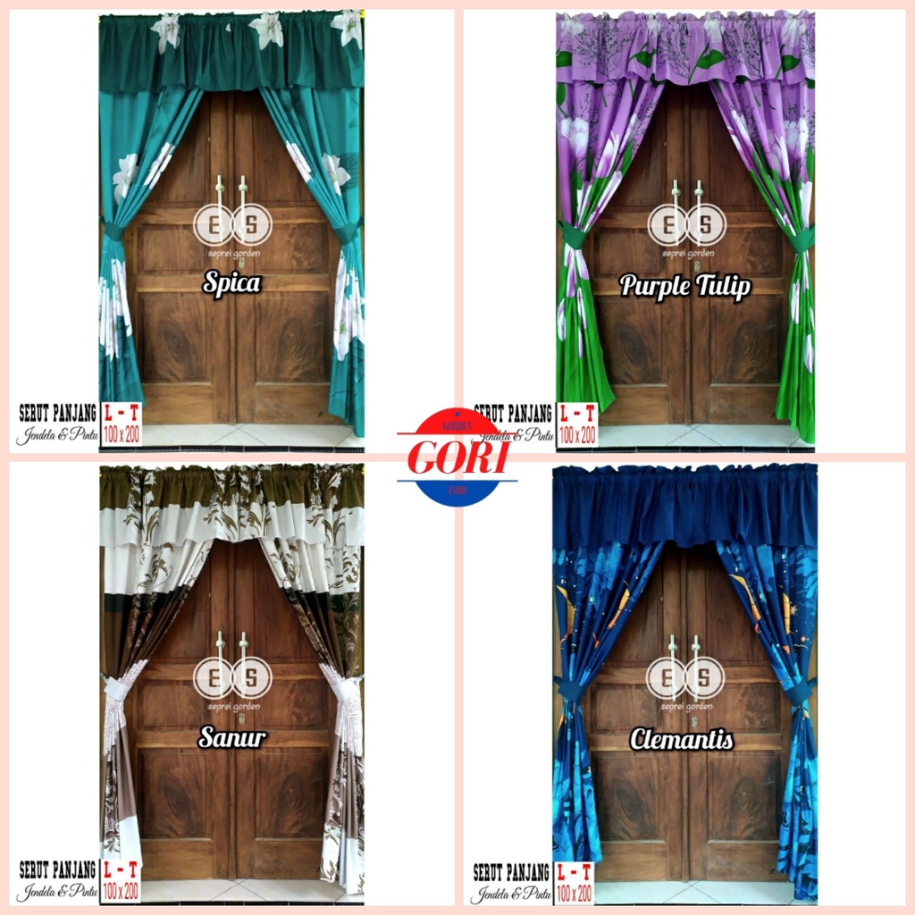 Gorden Serut Rumbai Murah Belah Tengah Gorden Serut Jendela Pintu Motif Serut