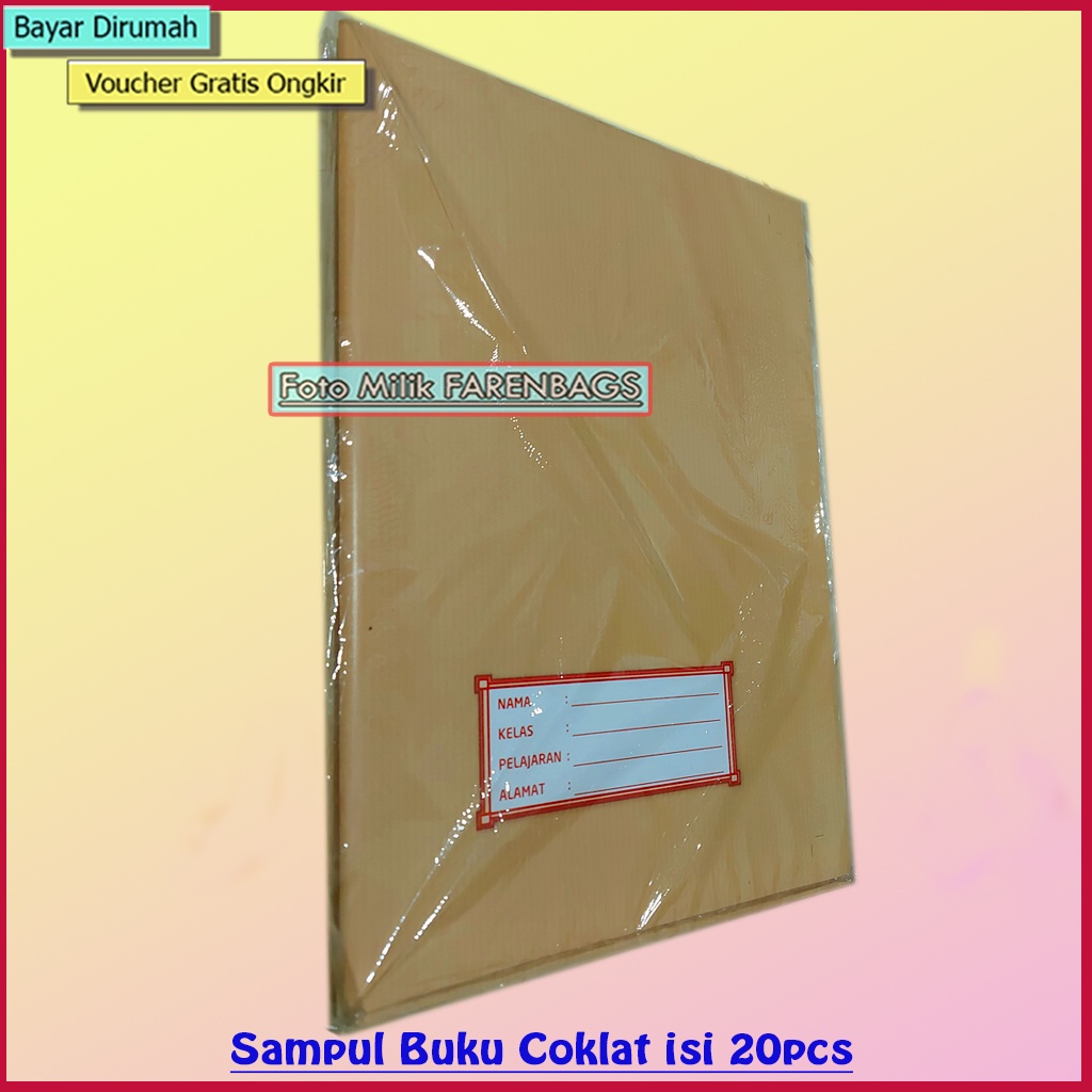 lembar coklat buku tulis / Sampul Buku Coklat Isi 20pcs Ukuran Big Boss sampul Buku Palstik isi 20lembar