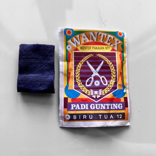 Wantex Biru Tua 12 Padi Gunting dark blue navy denim Wenter Pewarna Warna Tie Dye Baju Sumbo Sumba Kain Malang  Cotton Satuan Eceran Jumputan Art Celup Wentek Serbuk Coloring Color Jumput Craft Crafting Kerajinan Jeans Sepatu Jaket Sweater Seni Grosir