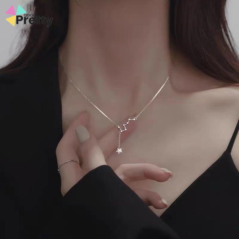 Big Dipper Wanita Trendy Temperamen Cahaya Mewah Desain Niche Rumbai Kalung Indah Sederhana - PD