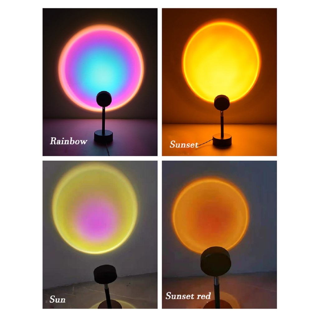 [Viral] Lampu Tidur Proyektor Led Motif Sunset/Rainbow/Sunset Red/Sun Light 4 in 1