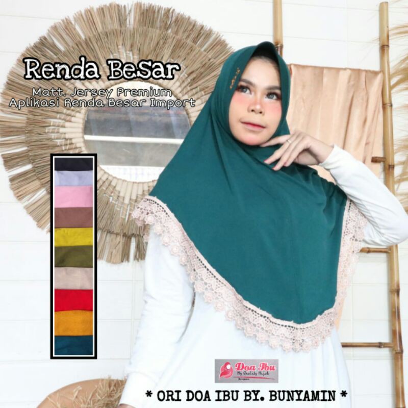 hijab renda besar by Doa ibu