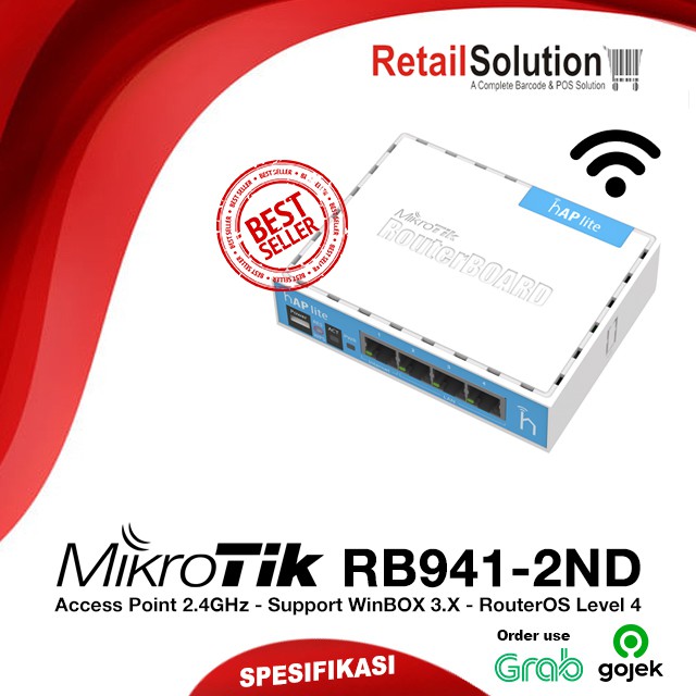 Mikrotik Routerboard RB941-2nD hAP Lite RB9412ND Access Point Wireless 2.4GHz