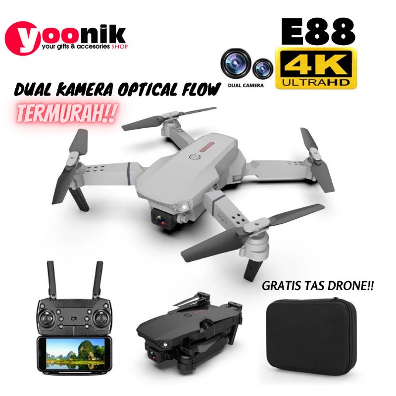 RC Drone Murah E88 Optical Flow 4K Kamera