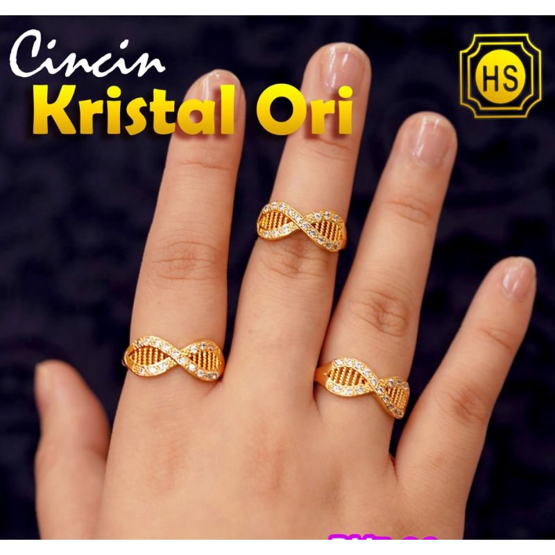 CINCIN KRISTAL ORI EMAS BANGKOK LAPIS EMAS 24 K
