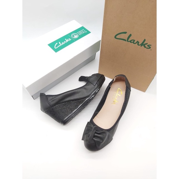 Clarks Wedges A08 7cm Kulit sapi asli 100%