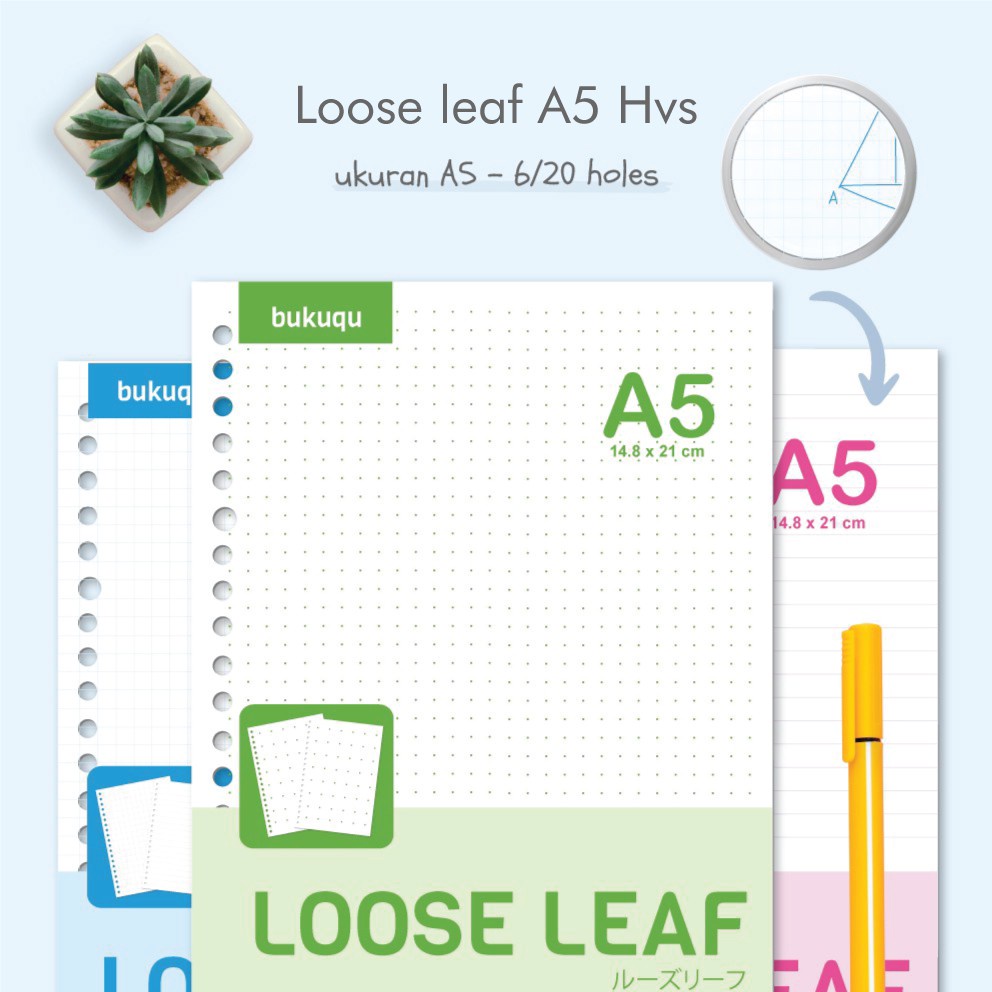 

HVS Loose Leaf A5 - Kertas Binder - 100 Gsm By Bukuqu