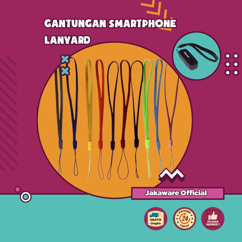 LANYARD GANTUNGAN SMARTPHONE TALI HP HANDPHONE GANTUNG FASHION FASION STAP PANJANG 13 CM PENDEK CASE