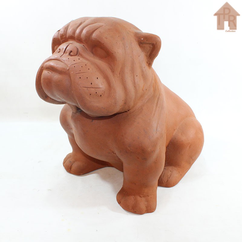 Terakota - Patung Tanah Liat / Patung Hewan / Patung Bulldog - T40