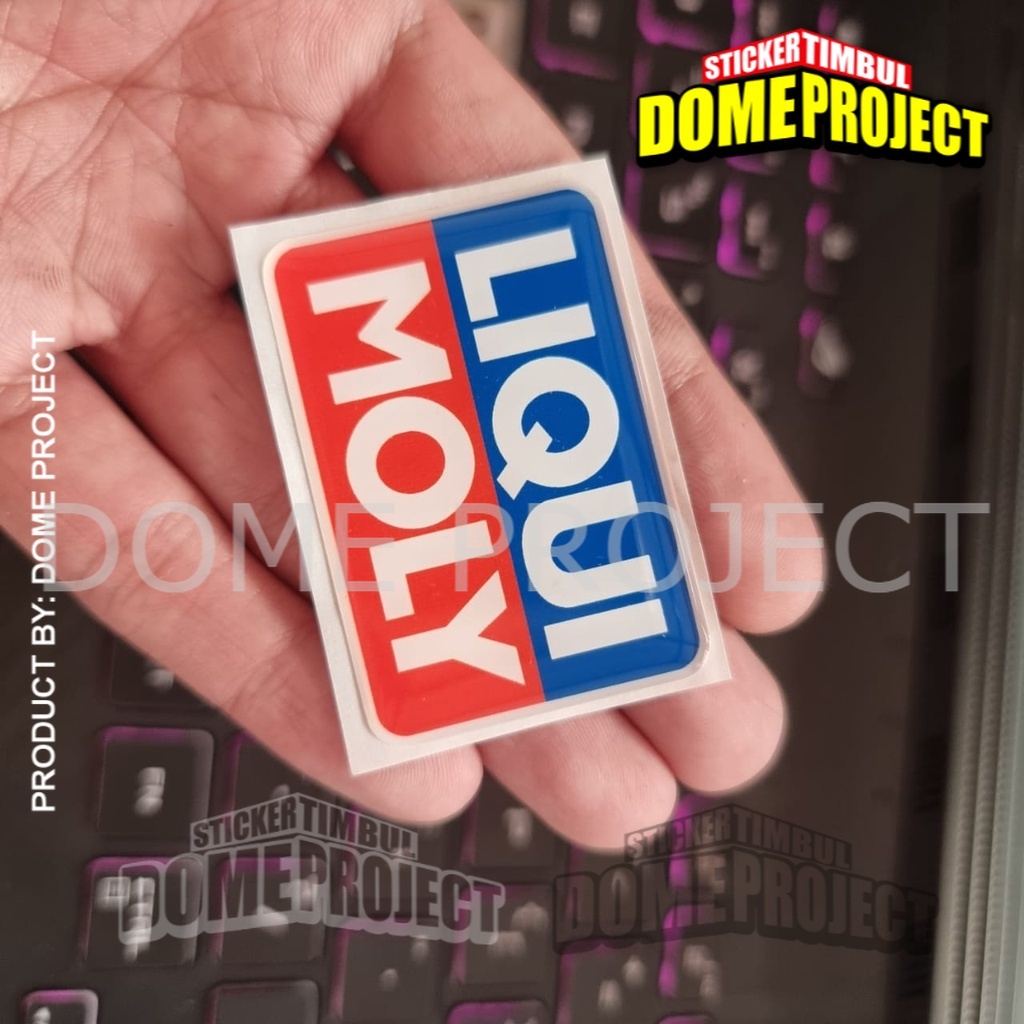 STIKER MOTOR LOGO LIQUI MOLY STIKER TIMBUL 3D LENTUR STIKER RESIN STIKER OUTDOOR STIKER AKSESORIS SEPEDA MOTOR