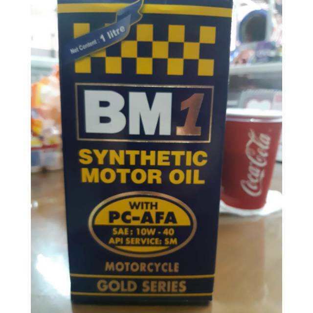 Oli BM1 Synthetic PC-AFA SAE 10W 40 SM GOLD Series 1liter| CB150 Ninja