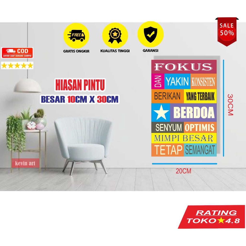 Hiasan / pajangan Dinding Dekorasi Ruangan Walldecor kata Kata Mutiara poster inspirasi murah