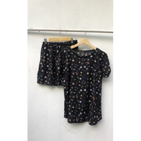 baju baju tidur lengan pendek/setelan wanita pendek pendek/piyama pendek/one set rayon/baju tidur wa