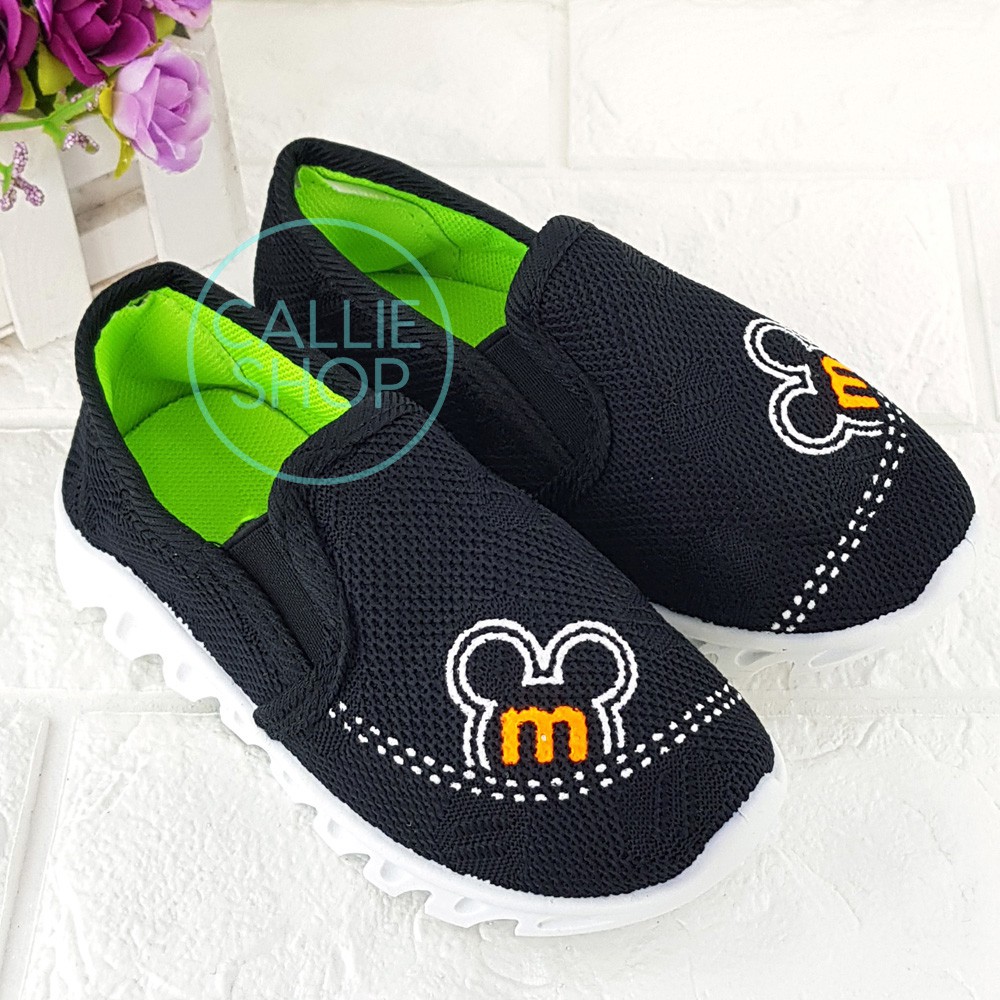 Sepatu Fashion Import Sport Anak Cowok Model Slip On Sol Karet Untuk Usia 2 3 4 5 Tahun