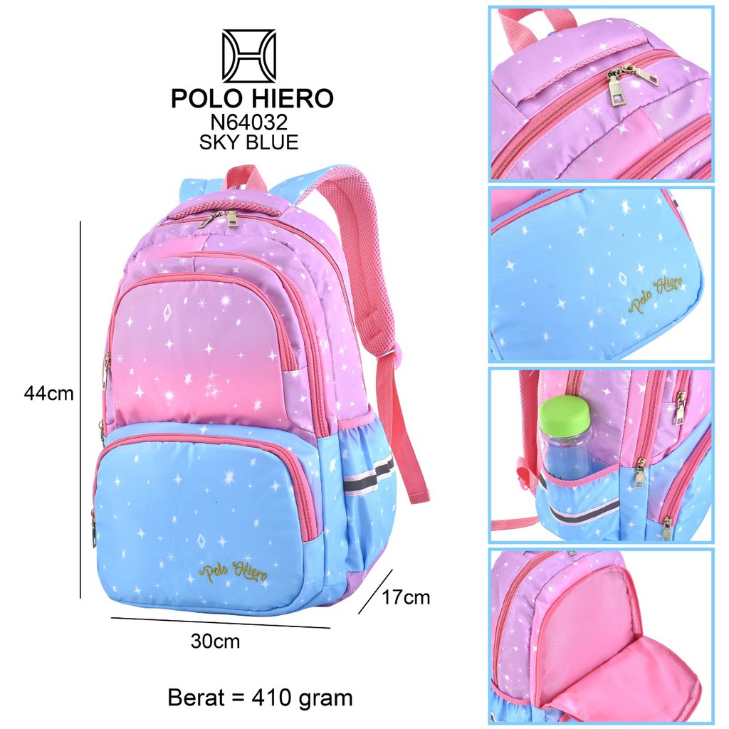 (RF) Ransel Fashion Wanita Polo Hiero N64032 Tas Fashion Sekolah