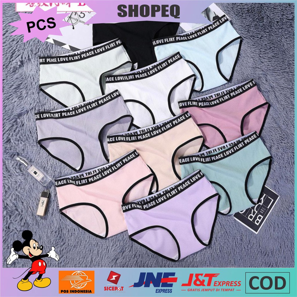 Celana Dalam Brief Sexy Motif Tulisan / Celana Dalam Sport Celana / Dalam Yoga CD Wanita Import