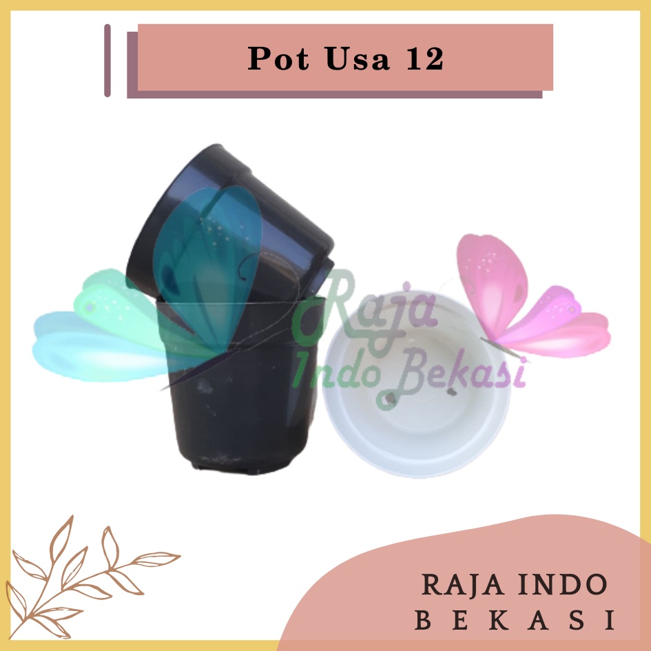 Pot Usa Eiffel 12 Putih Hitam Pot Plastik Mini Kaktus Murah Lucu - Pot 12 Cm Putih Hitam Tinggi - Pot Eiffel Eifel Efiel Effiel Tinggi 12