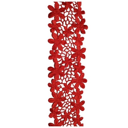 Pondok Gede Store Bordir Renda Tasik Roll Madona Merah Lace Patch Tempel Embroidery