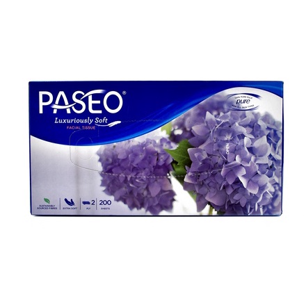 TISU WAJAH PASEO LUXURIOUS SOFT LEMBUT FACIAL TISSUE 200'S BOX