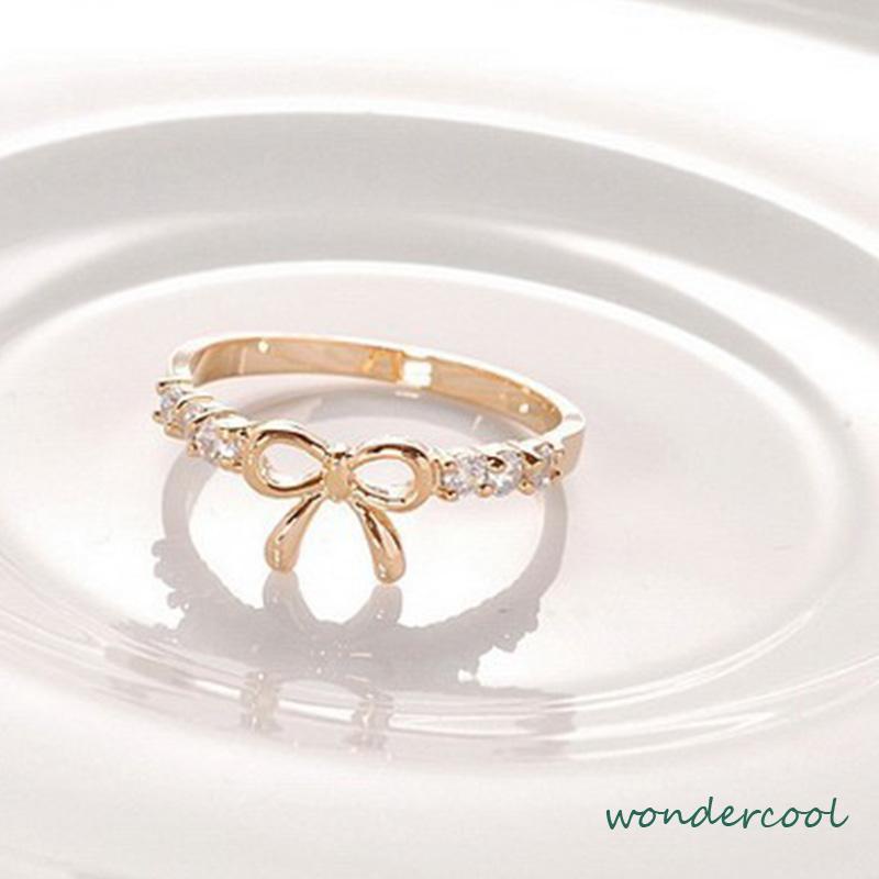 Cincin Desain Pita Hias Berlian Gaya Simple Untuk Wanita -Won