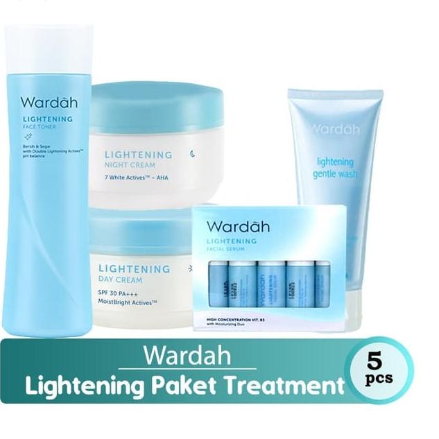 9PCS PAKET SKIN CARE WARDAH LIGHTENING MEMUTIHKAN KULIT WAJAH