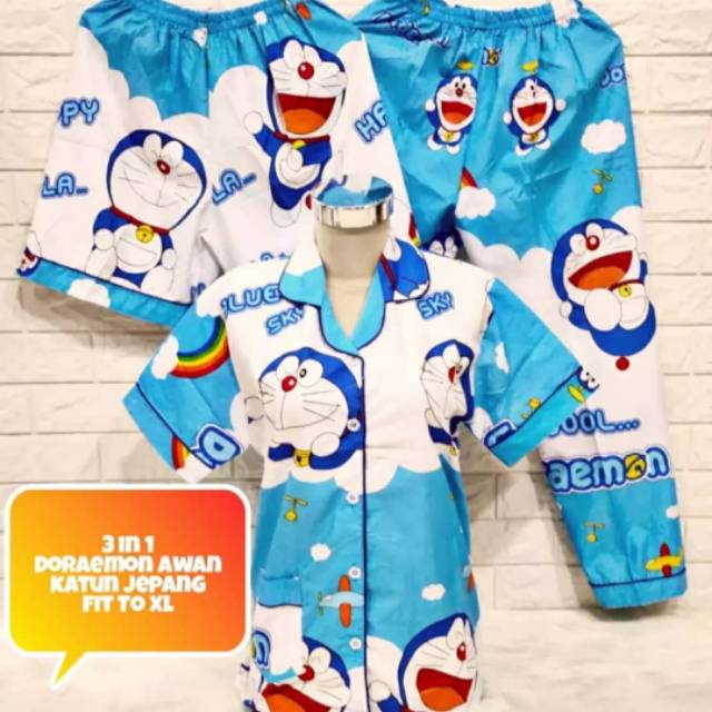 Piyama 3in1 dewasa doraemon