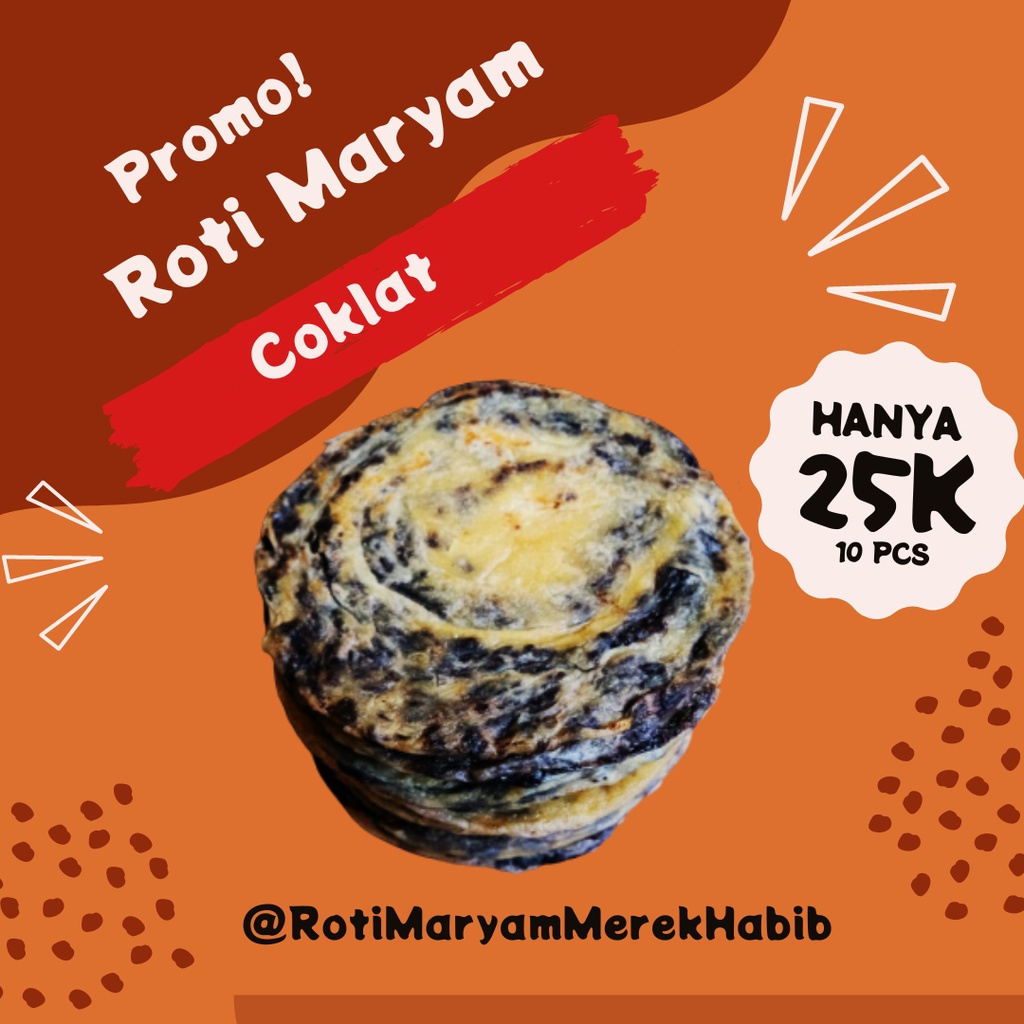 

Roti Maryam Habib, Coklat [Isi 10], Cane | Canai | Parata | Pipih.