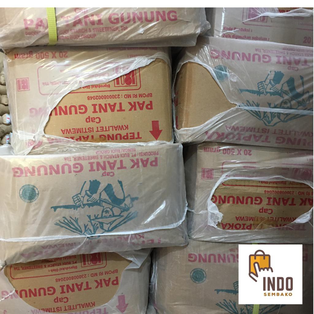 Tepung Tapioka cap tani gunung 20 x 500g / Sagu Tani Gunung 500g dus / Tepung Sagu Cap Pak Tani 20