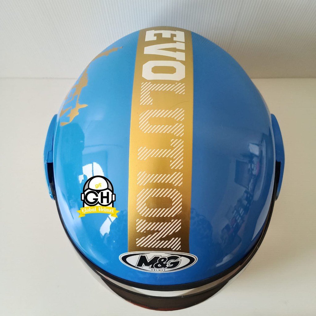 HELM EVOLUTION PARIS BLUE HALF FACE MURAH MODEL GM EVO