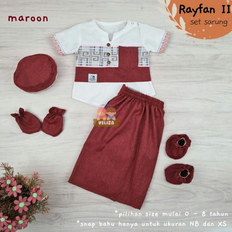 Baju muslim anak / koko anak / sarung instant anak / set sarung peci anak / rayfan 2 veliza/ setelan