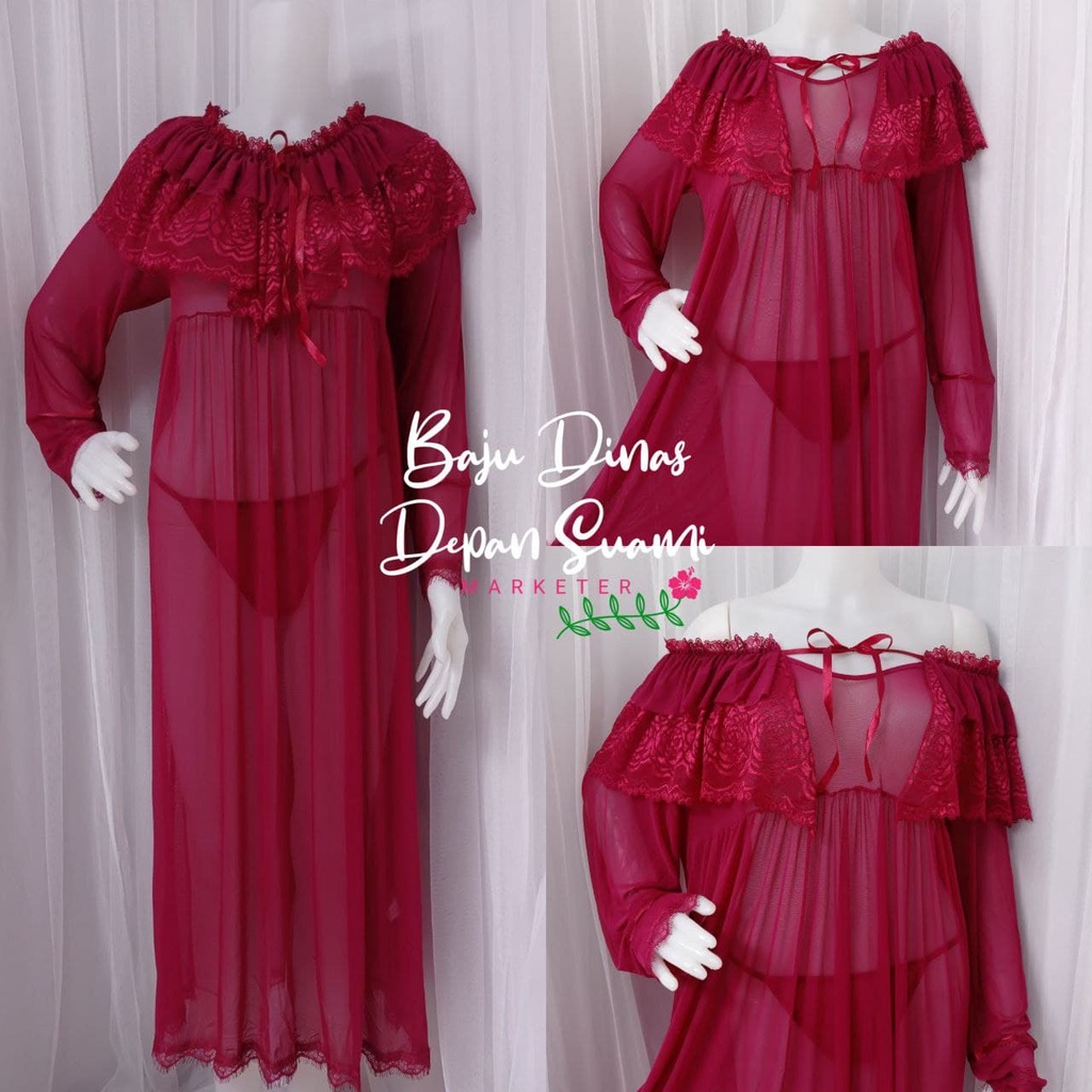 LINGERIE BIG SIZE JUMBO AYCA 07 BDDS - BAJU TIDUR LINGERIE LONG DRESS - BAJU TIDUR SEXY