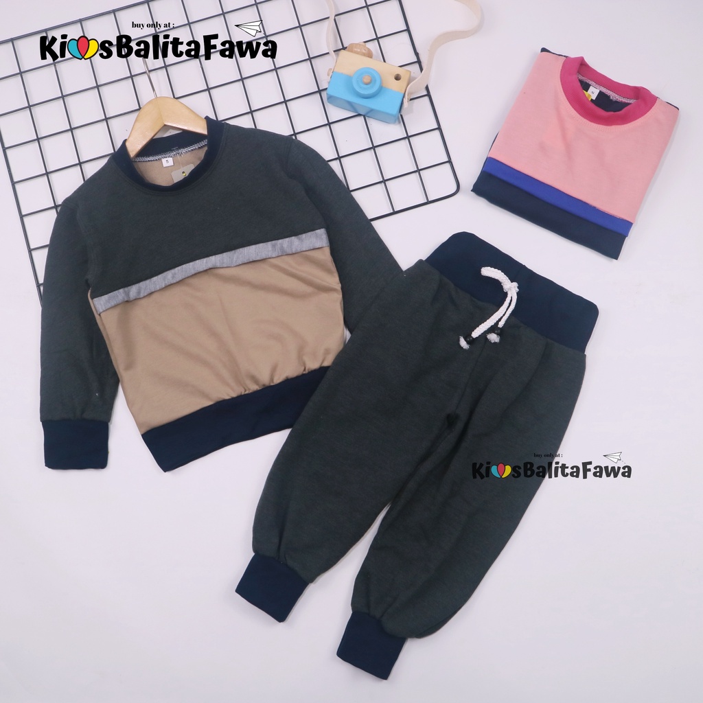 Setelan Nana 1-6 Thn / Baju Lengan Panjang Set Sweater &amp; Jogger Murah Anak Perempuan Bahan Import