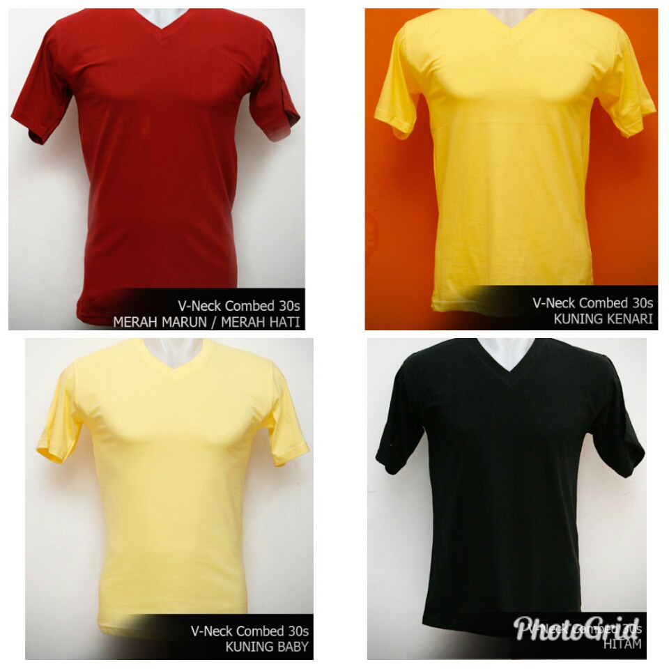 Kaos polos cotton combed 30s 100% Vneck