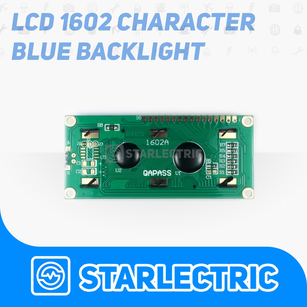 LCD 16x2 1602 Character Background Biru