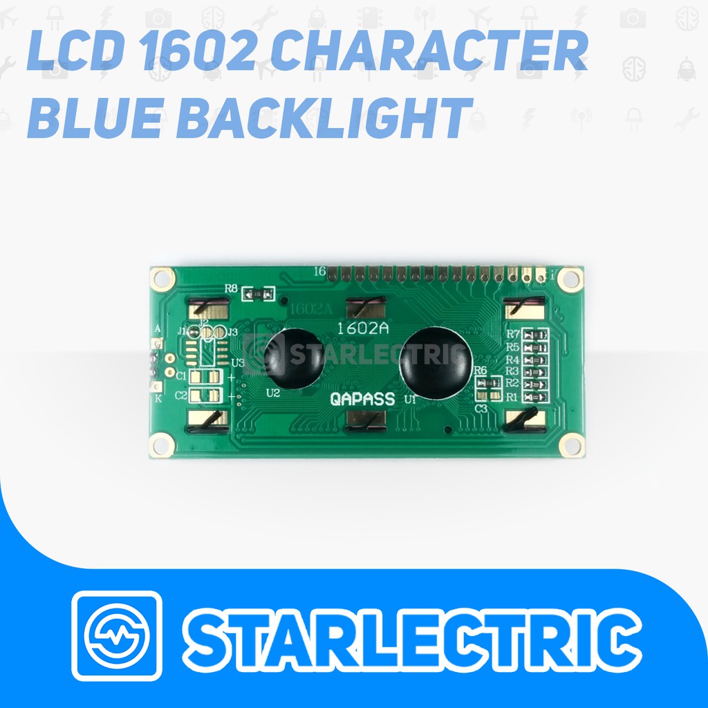 LCD 16x2 1602 Character Background Biru