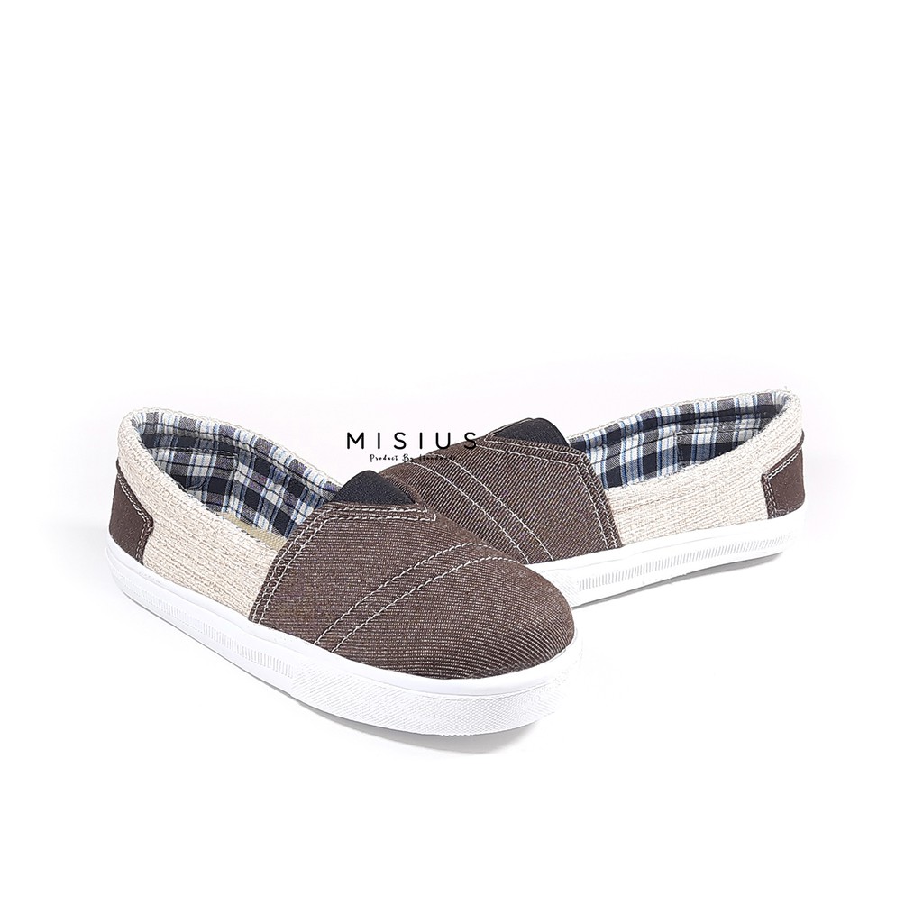Misius - FUJIO Sepatu Anak Model Slip On Sole Karet Bahan Kanvas/Denim