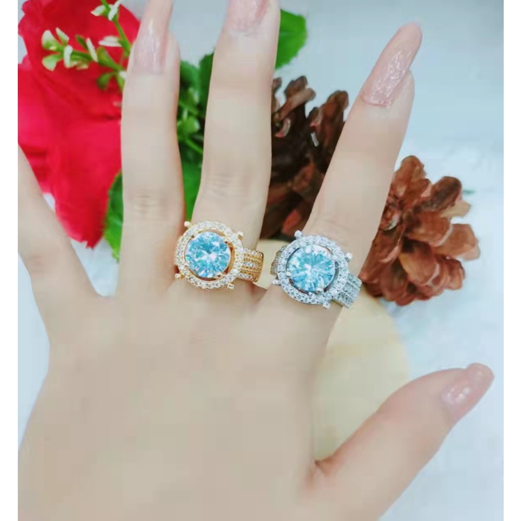 Cincin Xuping Perrmata Lapis Emas Perhiasan Fashion 1253.1254