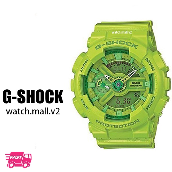 Casio G-Shock GA-S110 Men's Women's Sports Digital Watch Green GA-S110CC