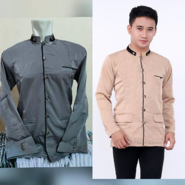 Jasko Polos Jas Koko Fashion Muslim Pria Lengan Panjang dewasa