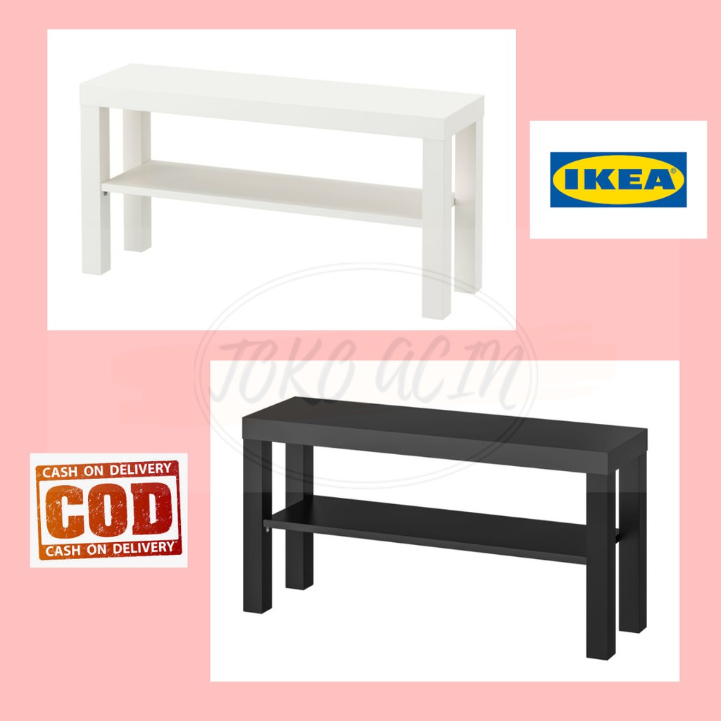 lack meja tv minimalis  putih dan hitam 90x26x45 cm