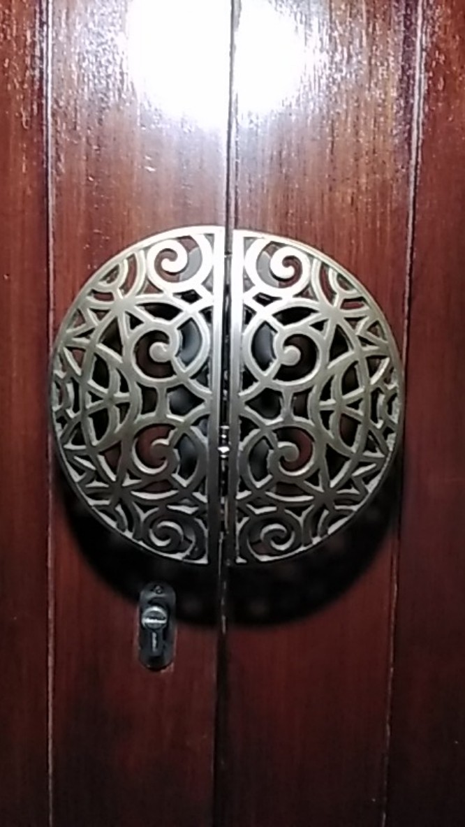 [bisa Cod] Handle Pintu Rumah/tarikan Pintu Rumah Kupu Tarung Kuningan Antik