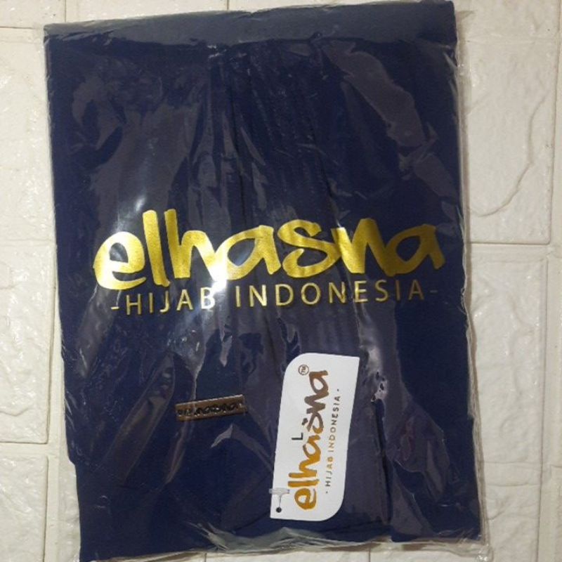 ELHASNA//KHIMAR L ORI ELHASNA/CERUTY BABYDOLL DUA LAYER/KHIMAR ELHASNA/KHIMAR LANCIP-Navy