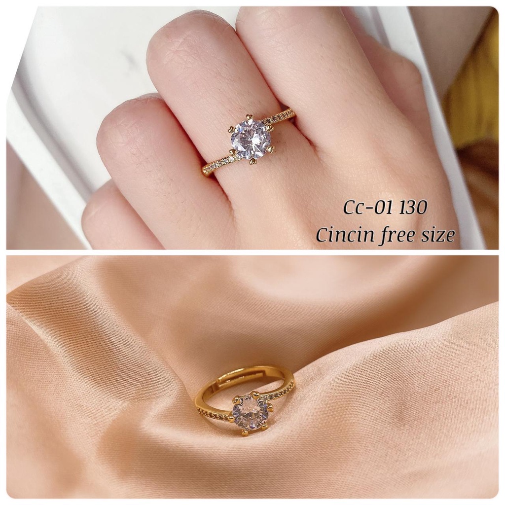 COD! cincin titanium anti karat/ cincin diamond adjustable / cincin freesize