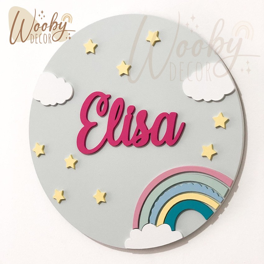 RS Custom Papan Nama Timbul Anak Bayi Hiasan Dinding Wall Decor Kamar Anak Bayi Kado Gift