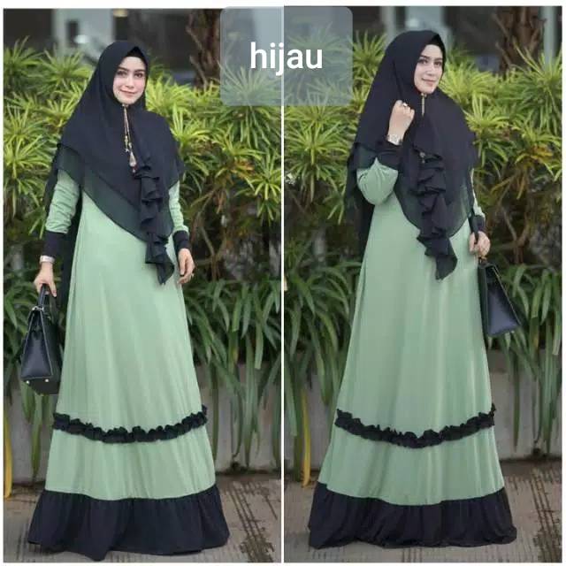 Gamis jersey rempel Aura.BUSUI (Jersey lemonskin/kwalitas terbaik)