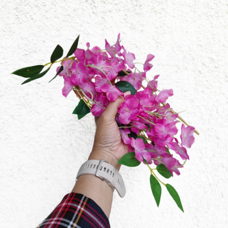 Bunga Wisteria Panjang Gantung Juntai AF66 Tanaman Rambat Tirai Wedding Eksterior Decoration