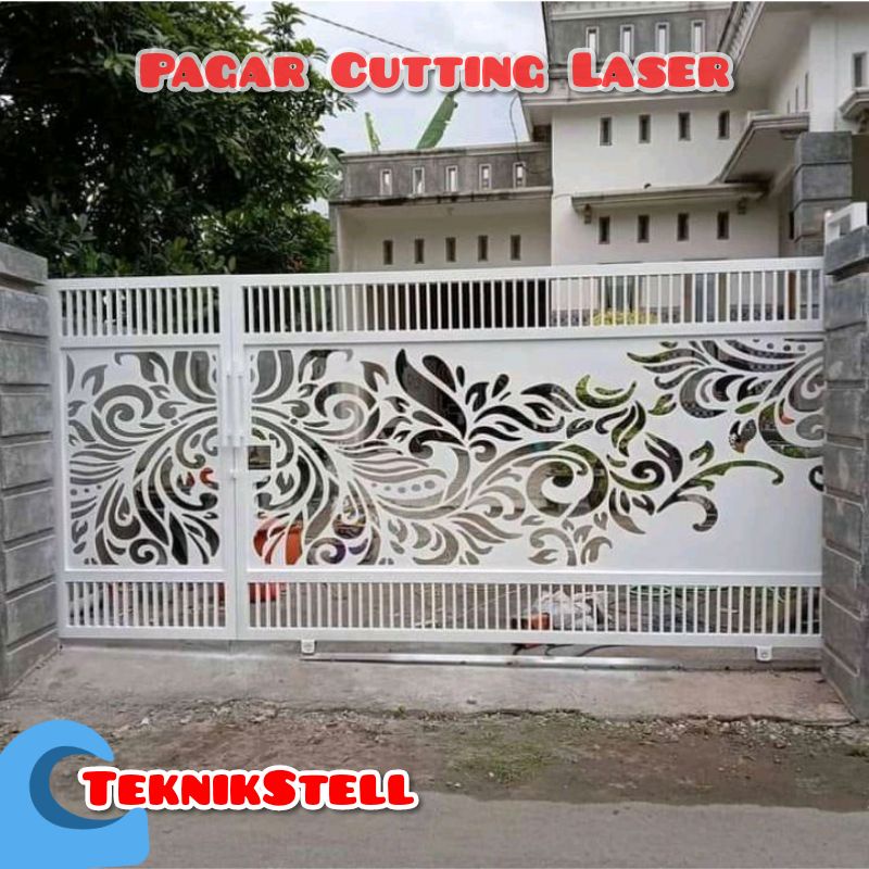 Jual PAGAR CUTTING LASER / PINTU PAGAR MINIMALIS HOLLOW GALVANIS MOTIF ...